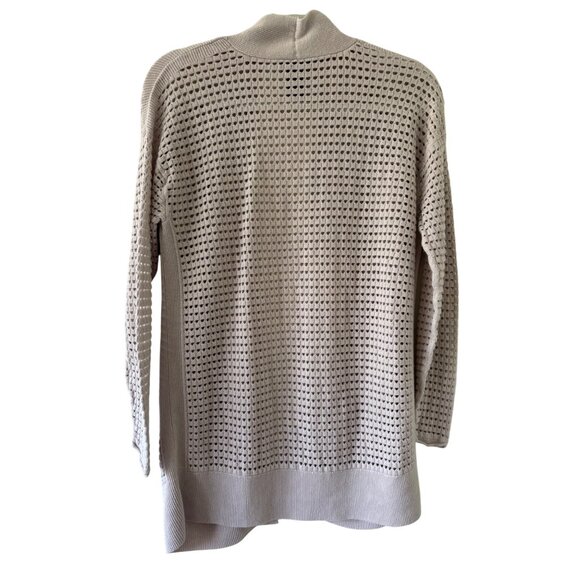 Nic+Zoe Womens Open Knit Moonlight  Sweater M Beige Cotton Blend - Picture 3 of 9